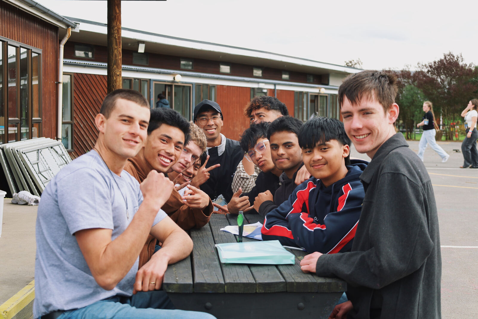 Serving young men at a Catholic youth camp